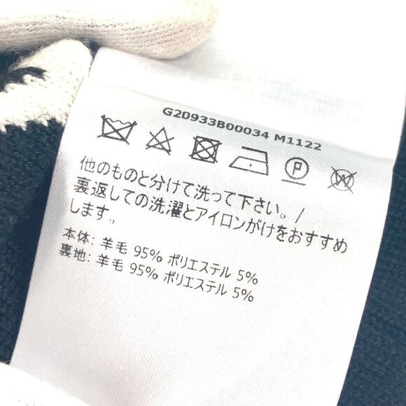 MONCLER logo headband hair accessories hair band wool / polyester Black/White - Picture 4 of 8